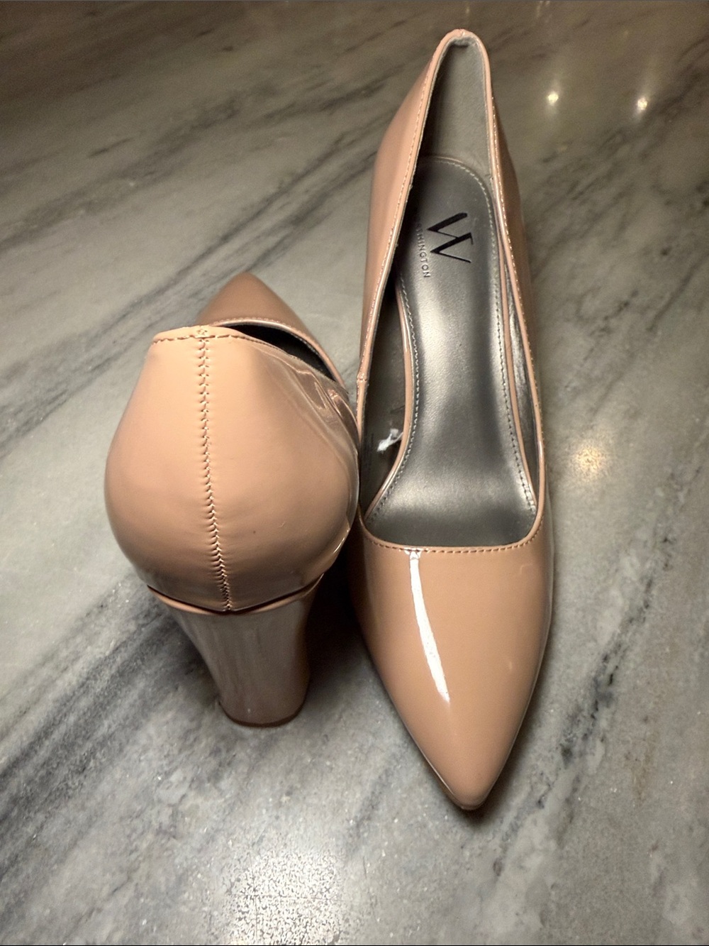 Worthington Blush Patent Pointed-Toe Pumps